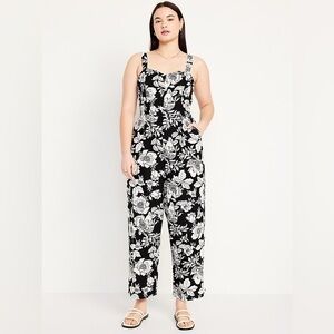 Floral Black and White Jumpsuit